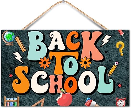 TEANFUN Letrero para el primer día de escuela, estilo pizarra, para niños, para el regreso a la escuela, 12 x 20 pulgadas, de madera, reutilizable,