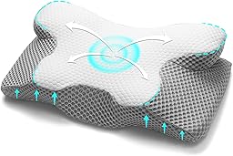MULISOFT Cuscino Morbido per un Sonno Ristoratore N-1130, Cuscino Cervicale in Schiuma Memory, Adatto a Tutte le Posizioni di Sonno, Fodero Lavabile, Design Ergonomico