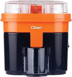 Clikon - Electric Citrus Juicer, Dual Squeezers, One Touch Operation, Fully Detachable Parts, 90 Watts (Black & Orange)