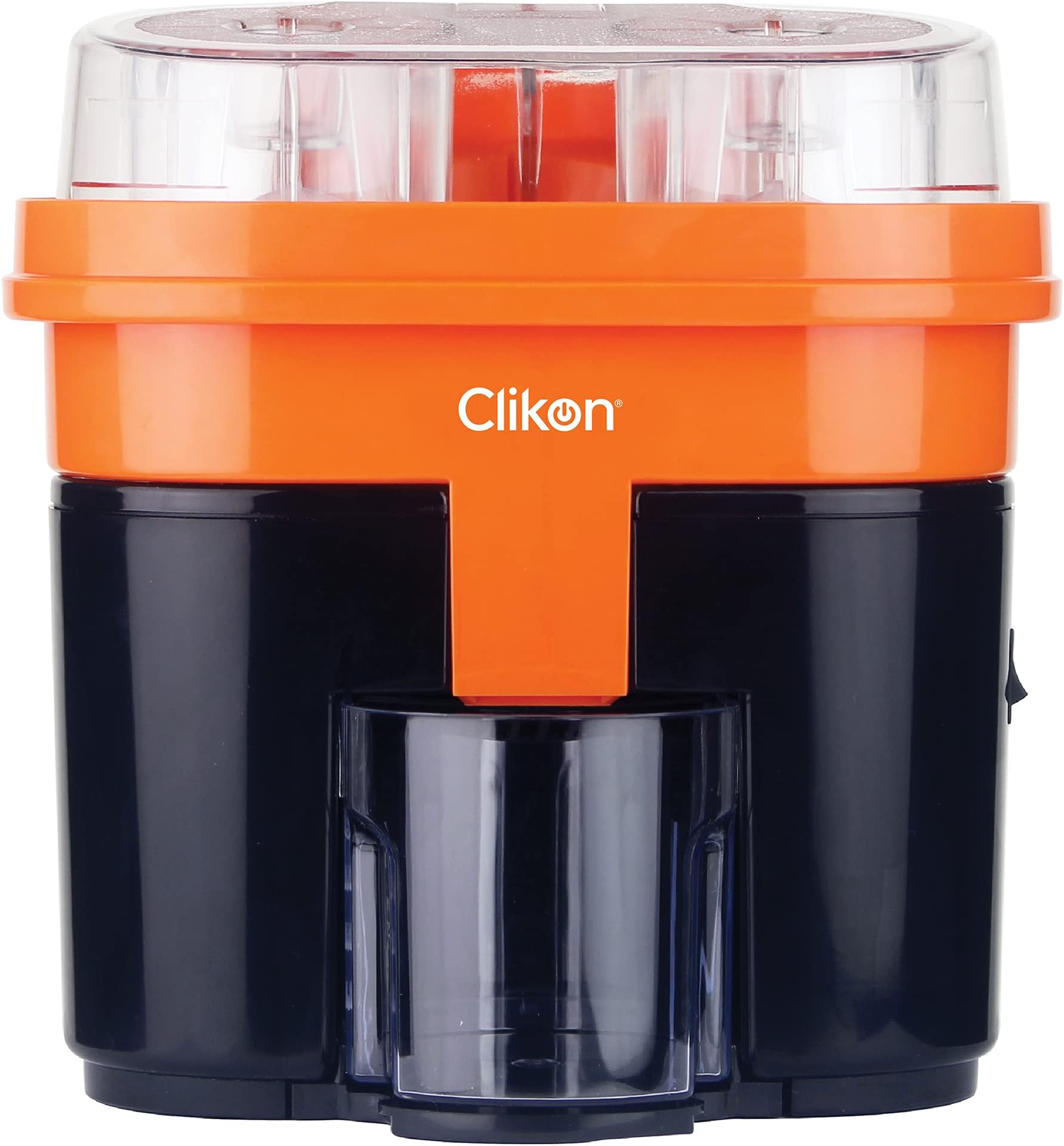 Clikon - Electric Citrus Juicer, Dual Squeezers, One Touch Operation, Fully Detachable Parts, 90 Watts (Black & Orange)