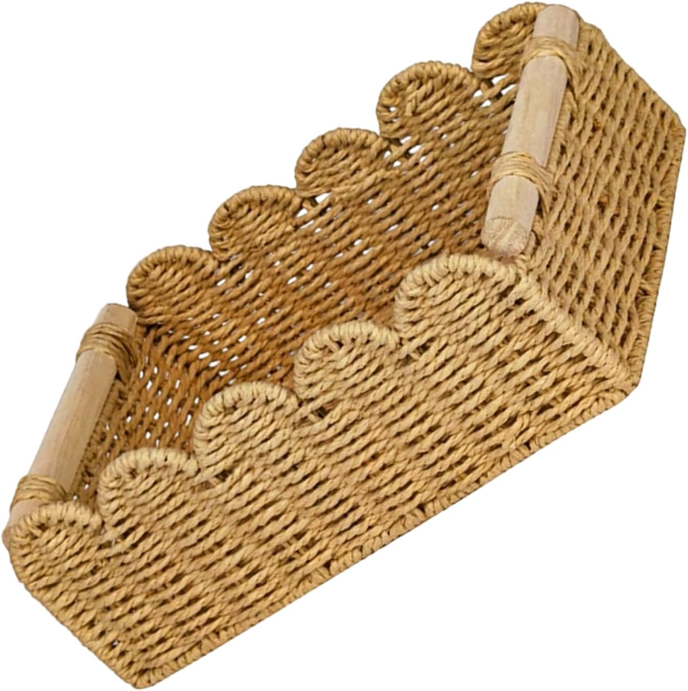User Friendly Recycled Paper Rope Storage Basket with Fan Shape Edges Ideal for Toilet Holder and Bathroom Decors Items Toilet Storage