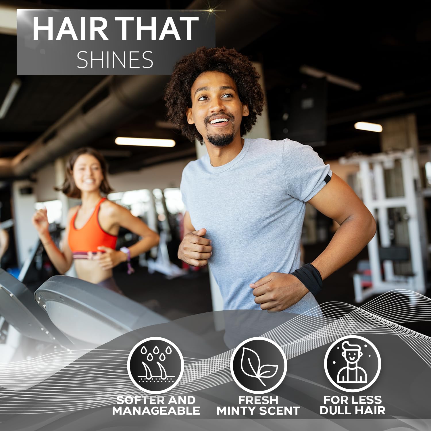 Mens Shampoo and Conditioner Set - Sulfate Free and Clarifying - For Men with Oily to Normal Hair - Moisturizing and Thickening - Biotin, Keratin, Tea Tree Oil, Caffeine and Peppermint for Dandruff - Image 6