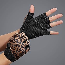 ZEROFIRE Workout Gloves for Women Men - Weight Lifting Gloves with Full Palm Protection & Extra Grip for Women Gym, Weightlifting, Weight Lift, Rowing, Exercise, Sport, Cycling.Leopard-XSmall