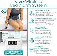 Vista 2 de Vive Alarma de cama inalámbrica - Kit de sensor de movimiento para pacientes ancianos con demencia - Detector de almohadilla de presión