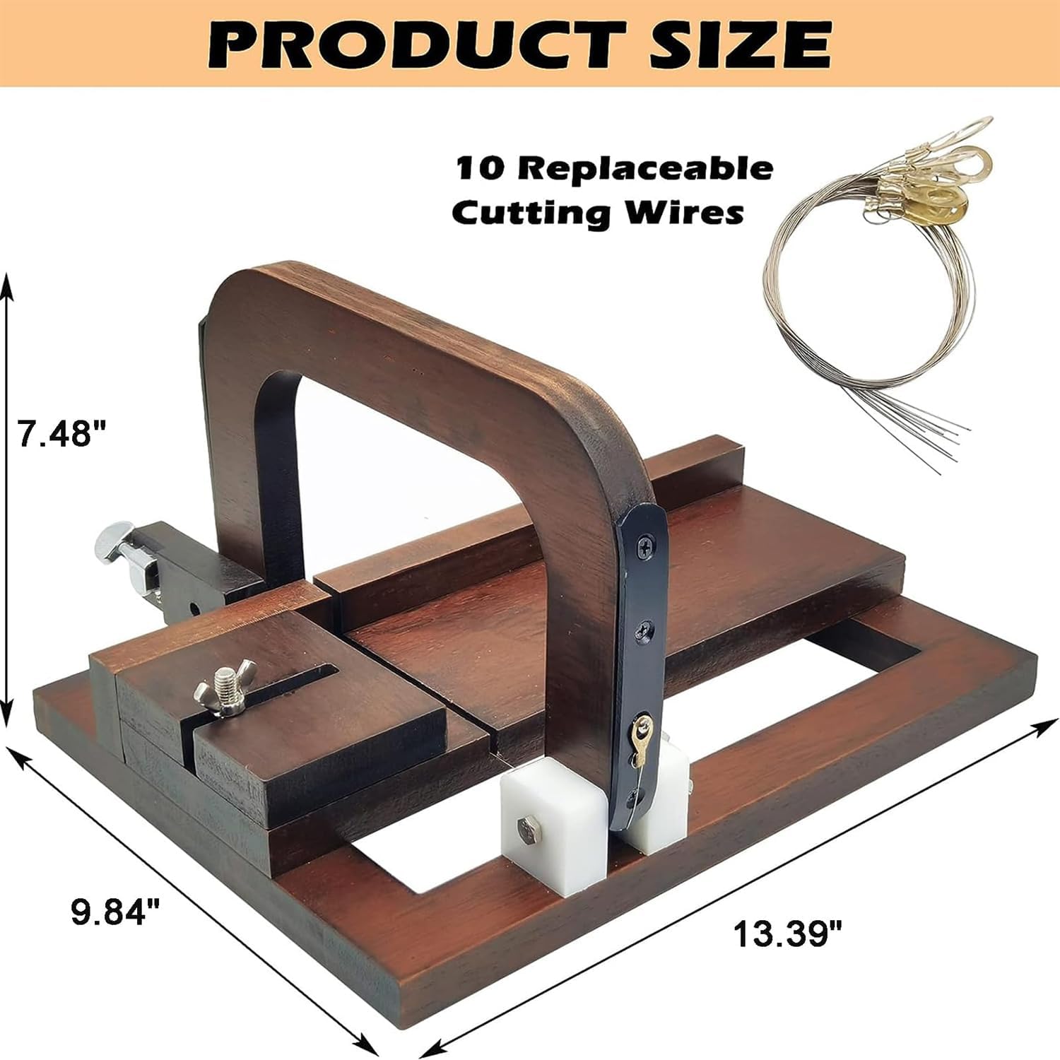 Cortador de jabón de Madera Ajustable con Alambre de Acero - Ideal para Hacer jabón casero, Manualidades y Cortar Queso.