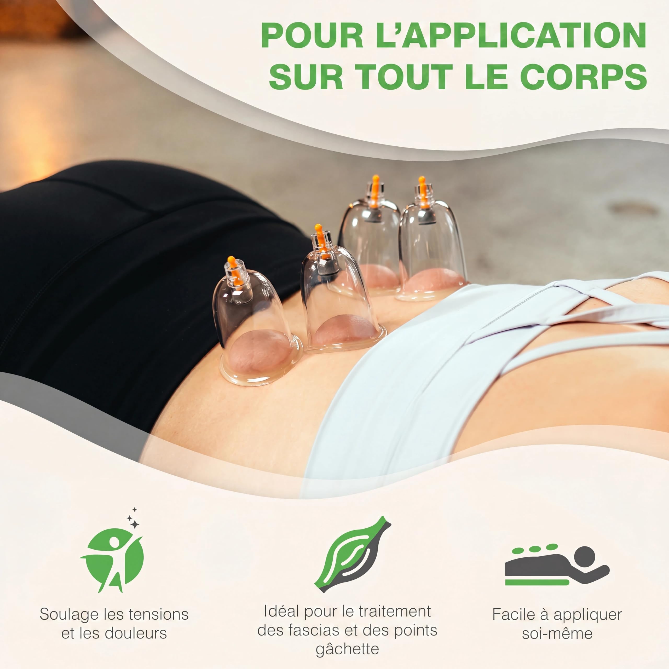 BACKLAxx ® Ventouses thérapeutiques avec pompe à vide | Ventouse massage médicale anticellulite avec aimants (12 pièces) | Cupping ventouse pour visage, dos et corps entier | Kit hijama complet