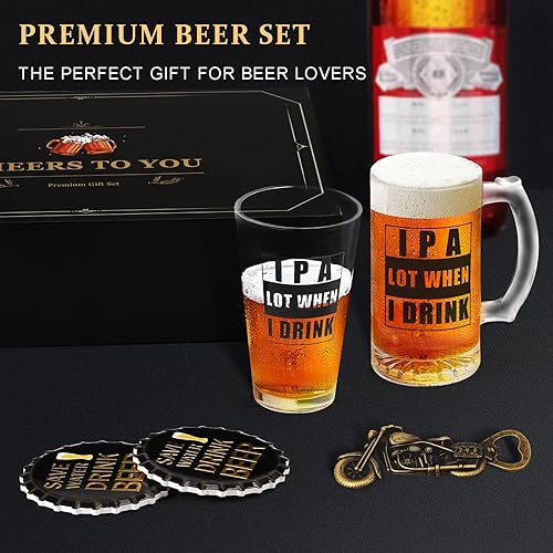 Miniatura 2 de Regalos de cerveza para hombres, cesta de regalo para amantes de la cerveza, caja de regalo para papá, marido, novio, abuelo, aniversario, boda,