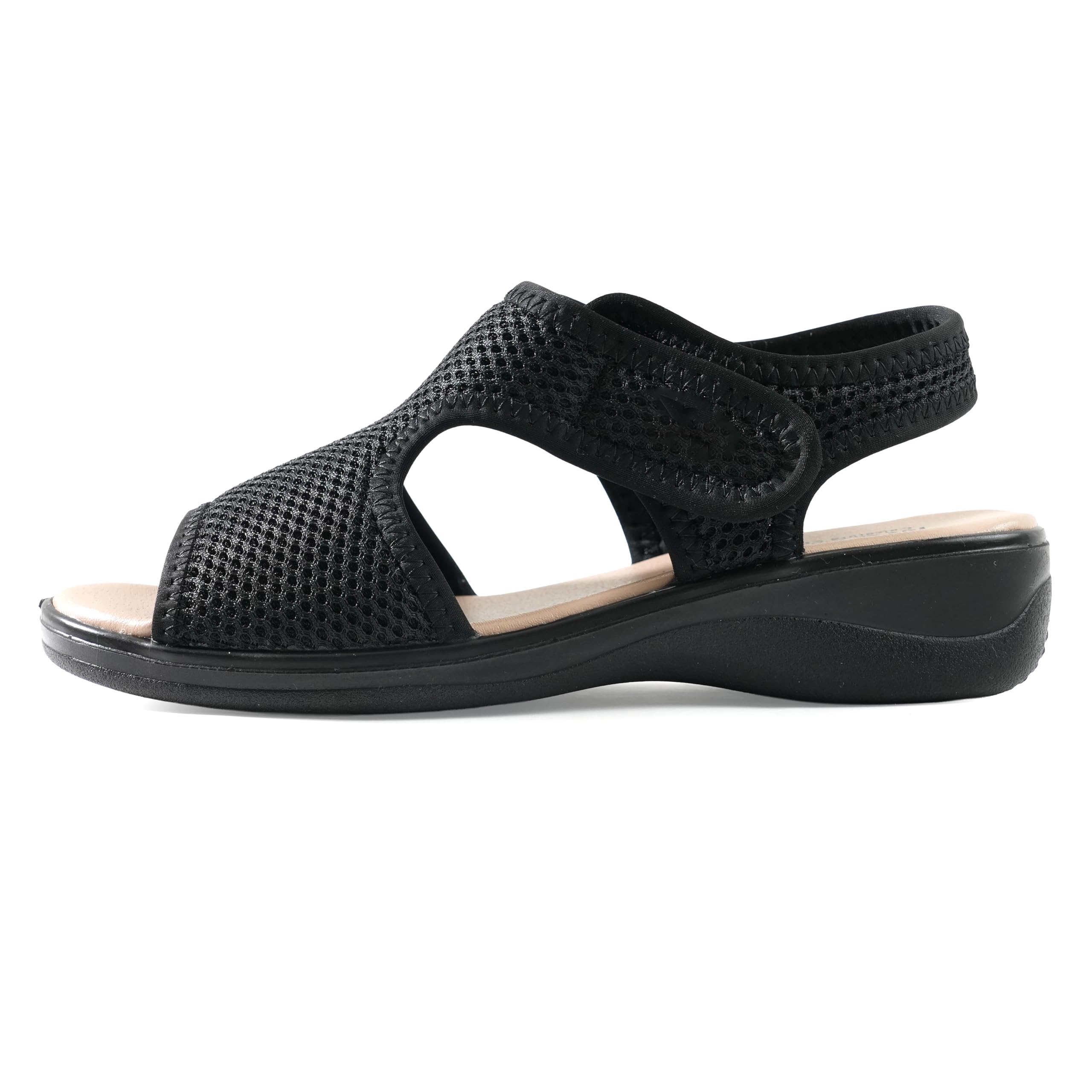 Sandali Donna Comfort Ortopedici con Strappo Regolabile Ideale per Anziani Tomaia Mesh Traspirante Zeppa 4,5 cm Suola Ammortizzata Antiscivolo Ideali Piedi Sensibili Estate