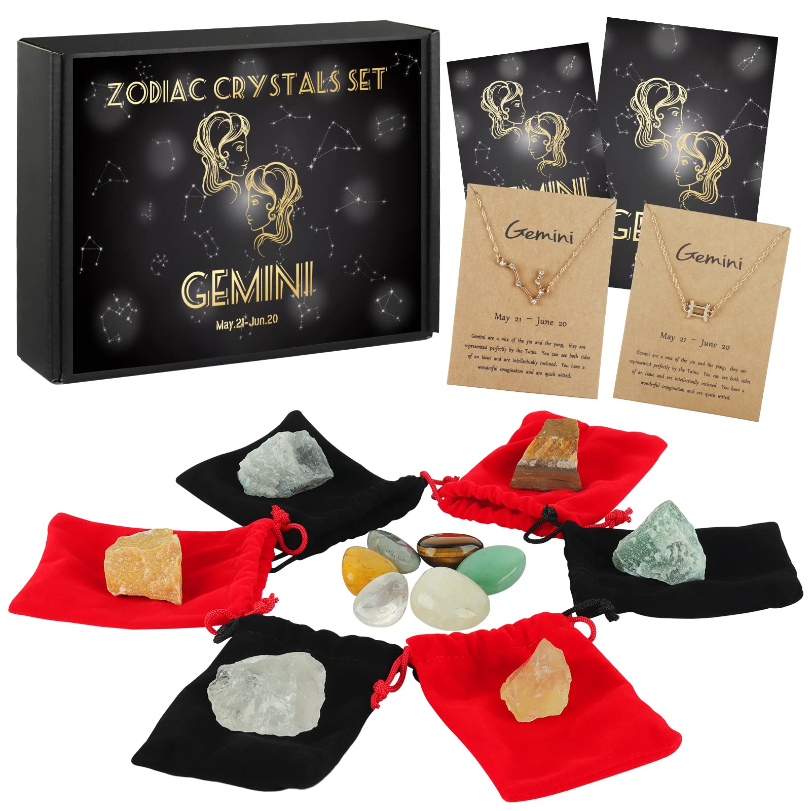 Gemini Crystals For June Birthday 14pcs Gemini Zodiac Crystals