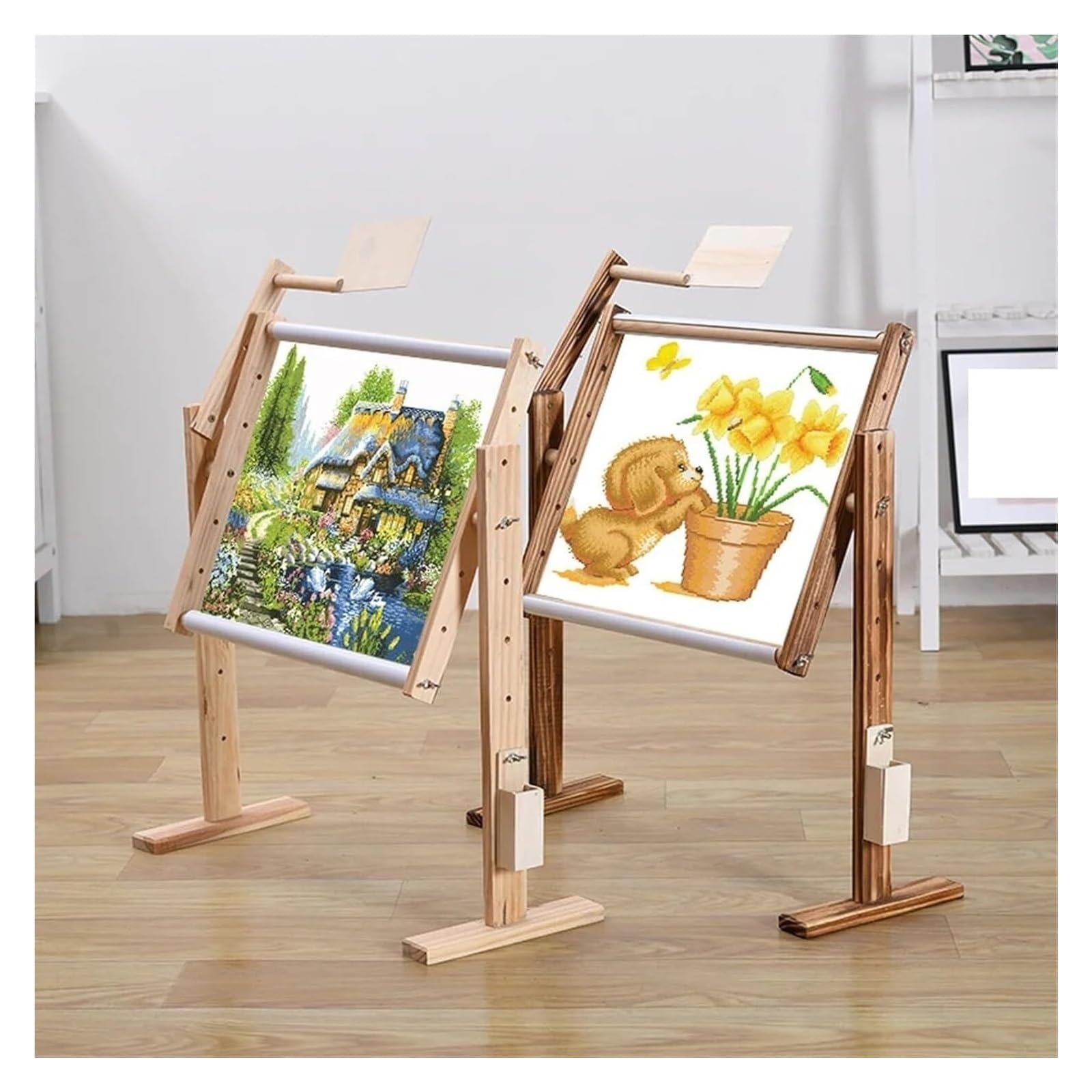 Regulowane tamborki do haftowania, Ramka do haftu krzyżykowego, drewniana 300x400mm