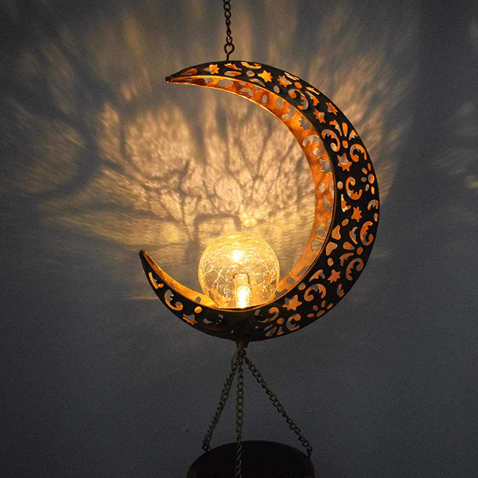Carillons Éoliens Solaires Lune - Lampe LED Extérieur Jardin, Patio Et Terrasse