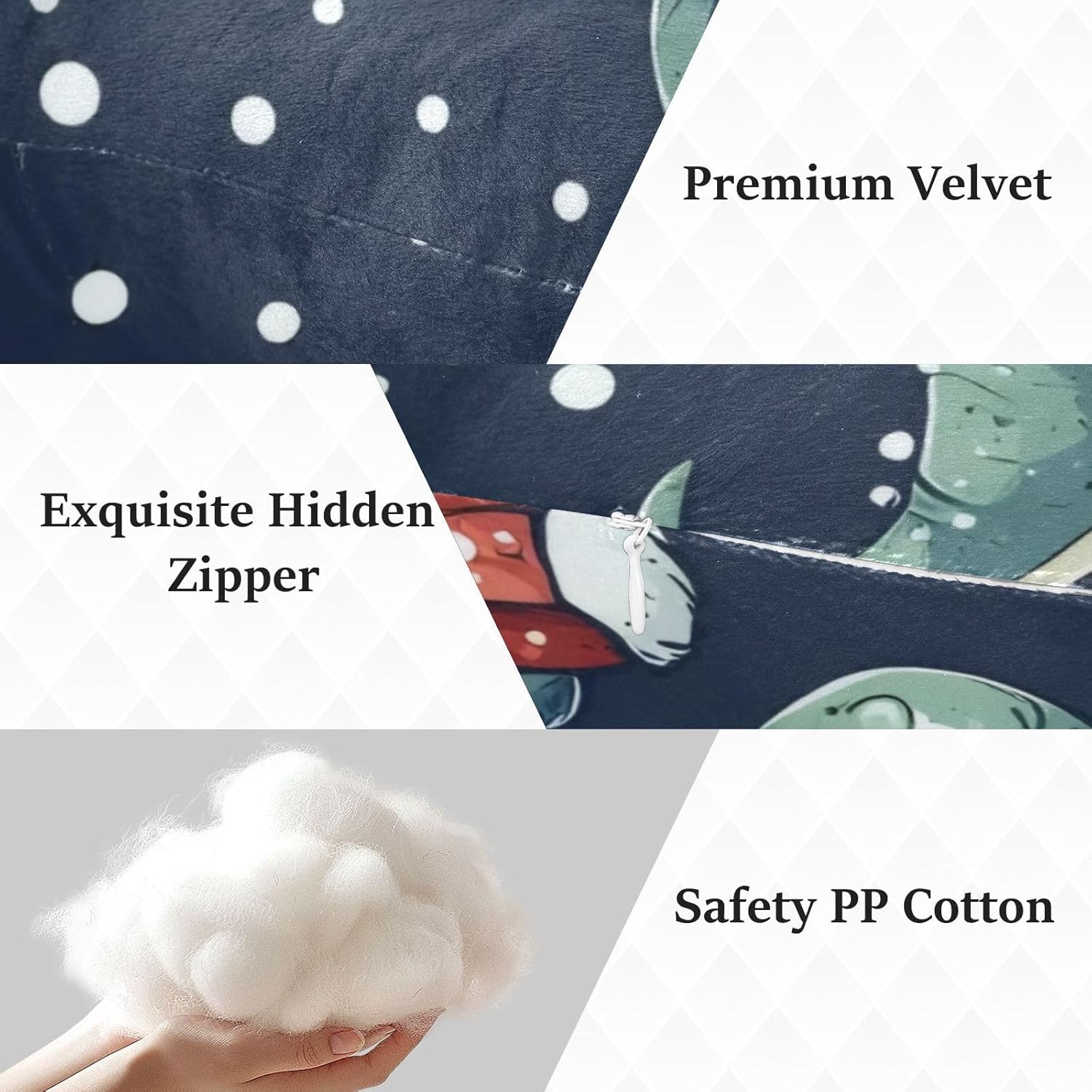 Cute Christmas Dinosaur Human-Shaped Pillow Soft Body Pillows Washable Velvet Pillows for Anxiety Relief Sleeping Cuddling & Support