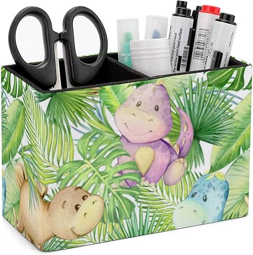 Portalápices para escritorio, hojas de dinosaurio, soporte para bolígrafos, organizador de escritorio, organizador de lápices, soporte para brochas