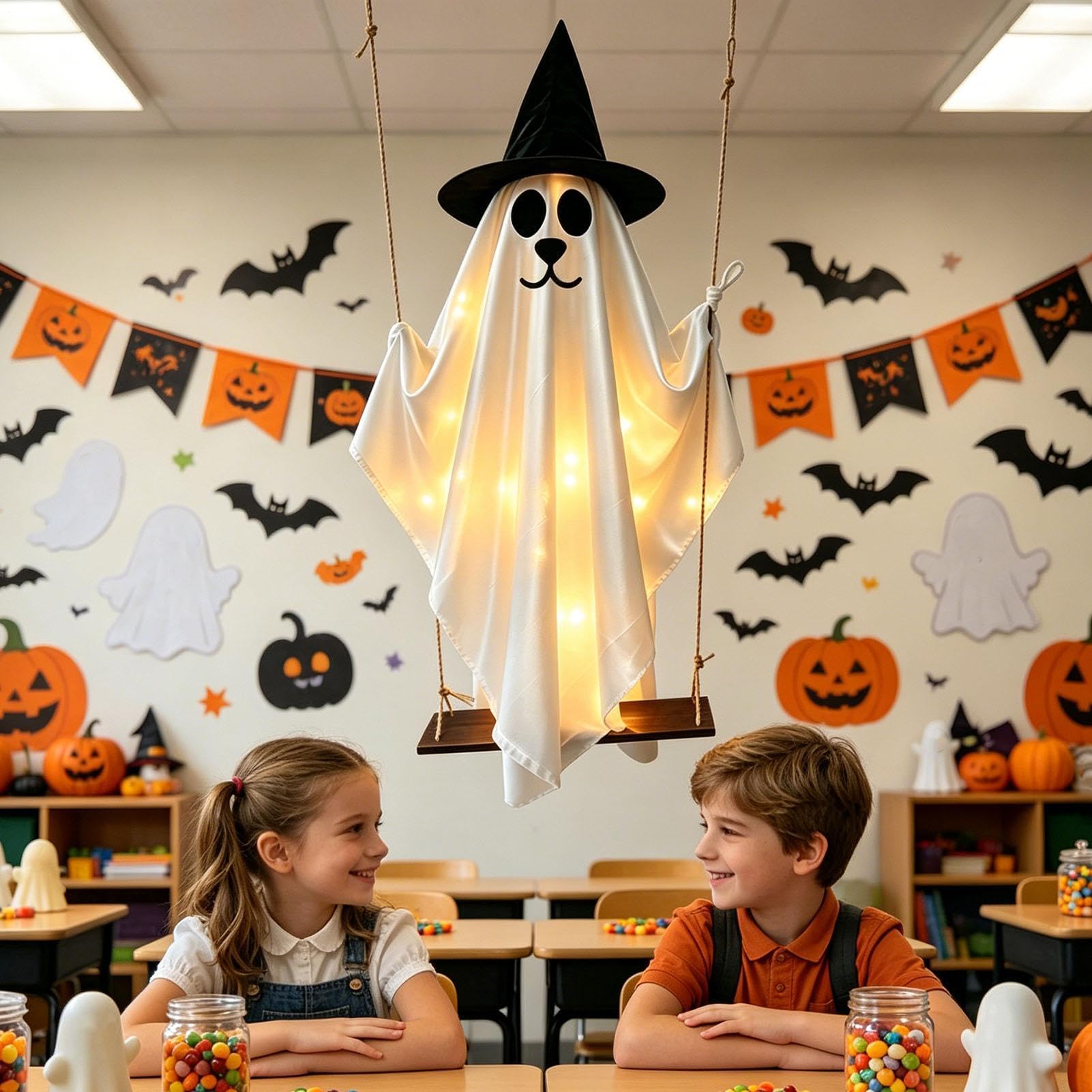 Decorazioni Halloween Esterno Cane Fantasma A Dondolo Per Giardino Da 150