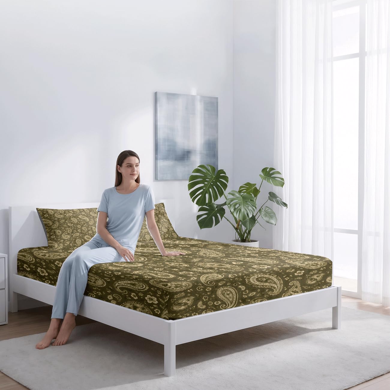 Sábana Bajera Ajustable Refrescante (Paisley 8,200x220cm)