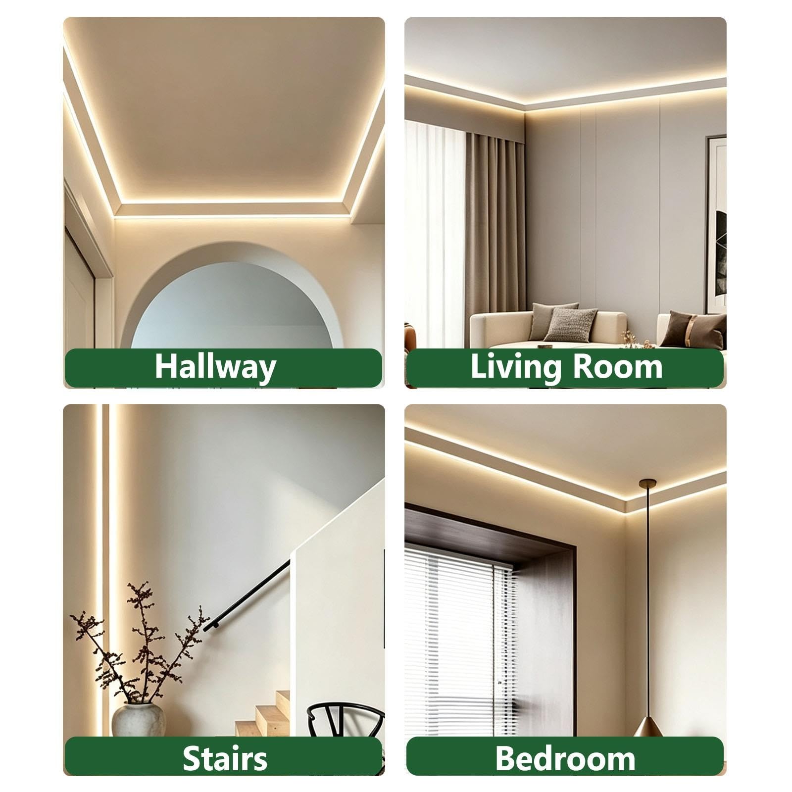 Perfil LED Aluminio Pared Doble Emisión Para Tira LED Indirecta