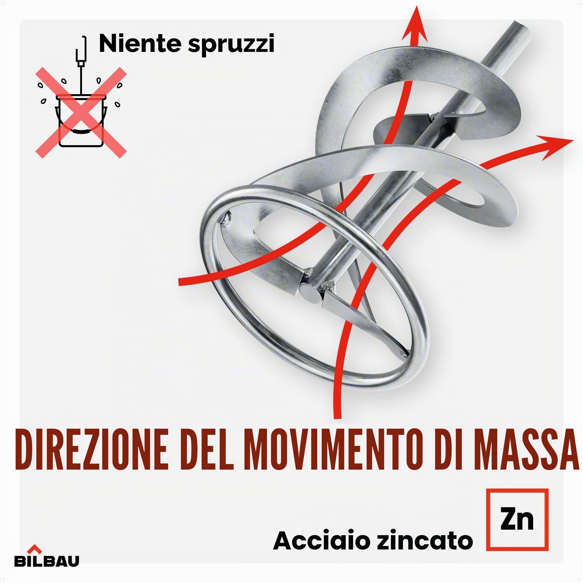 Miscelatore per malta 600W a spirale 40 cm SDS 80 mm x 400 mm