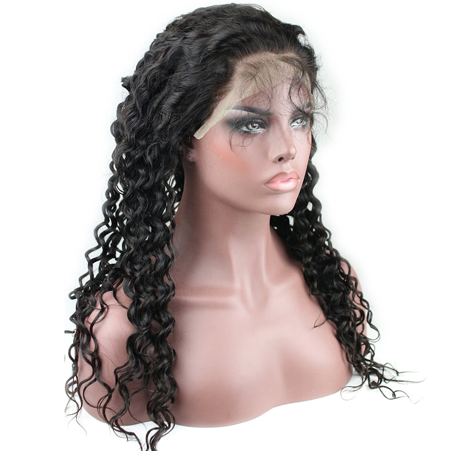 Dreambeauty 360 Lace Front Wig 180% Density Deep Wave Brazilian Virgin Hair 360 Lace Front Human Hair Wigs Pre Plucked Bleached Knots 360 Full Lace Human Hair Wigs for Black Women (24 inch)