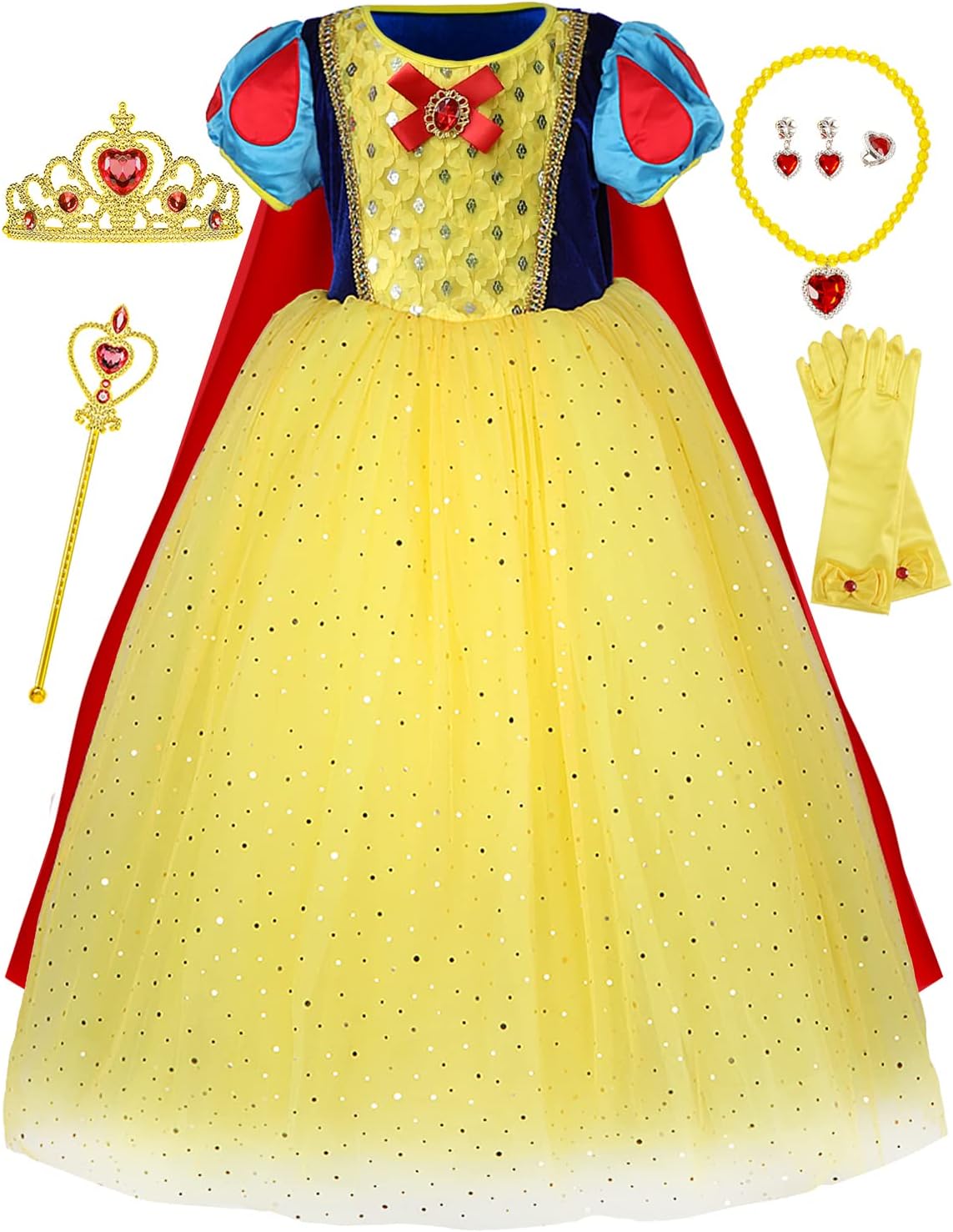 Princess Deluxe Snow Costume Generic Dress Up with Accessories for Girls Party