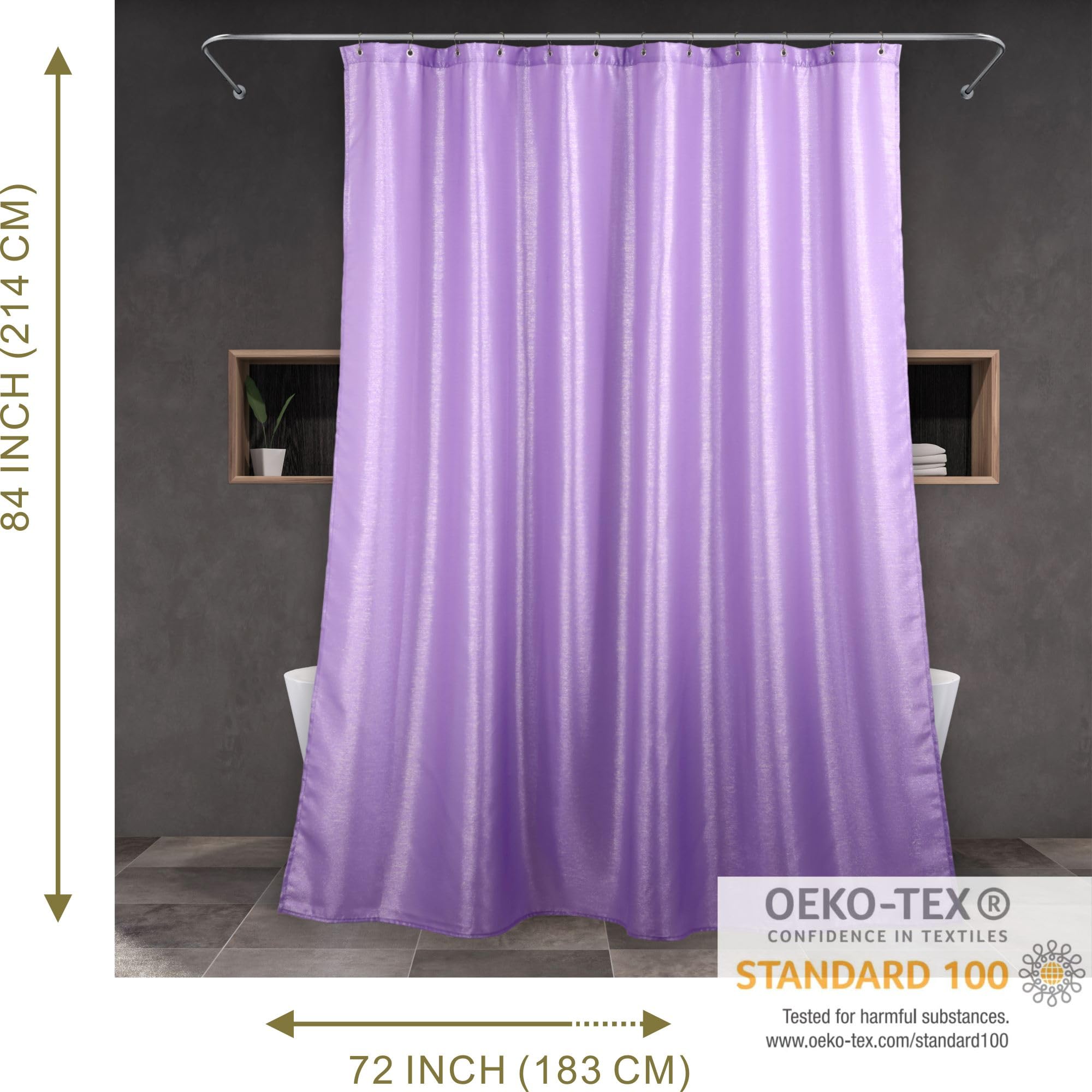 Decoración Baño Brillante Cortina Ducha Purpurina Morada 72x84\, image size:2000x2000