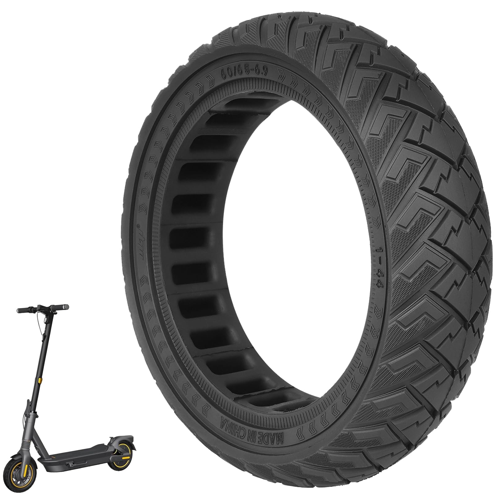 60/65-6,9 ruote di ricambio in gomma piena, 10 pollici, pneumatici solidi per Ninebot Max G2 G2D G2E G65 F3 Pro scooter elettrico posteriore, pneumatici di ricambio pieni antiscivolo