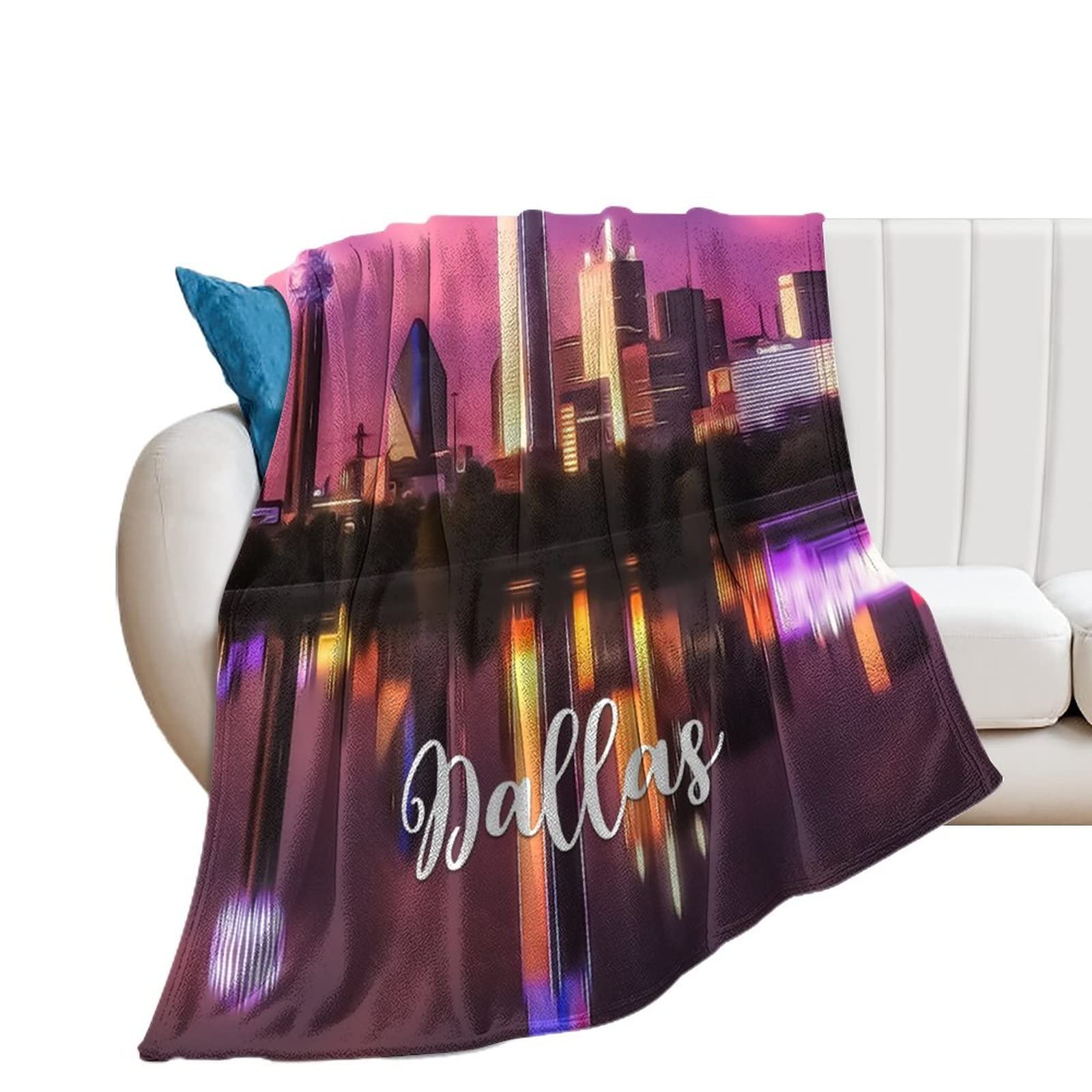 Couverture en flanelle chaude Dallas plaid doux 152x203cm thermique pour lit et canapé de salon