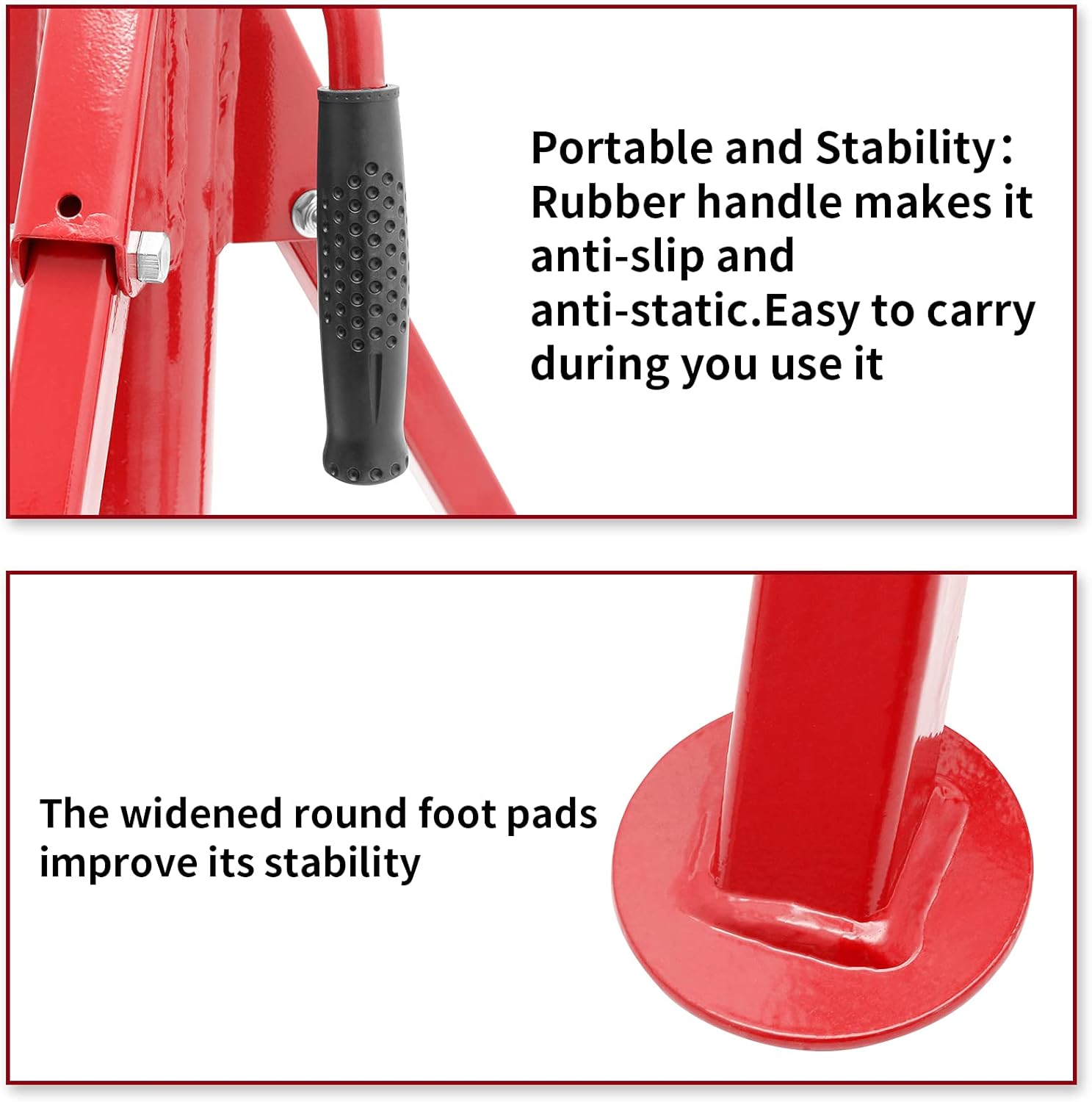 SENDUO Pipe Stand V-Head 28”-52” Adjustable Height,2500 lbs. Capacity, Pipe Jack Stand with Folding Legs: Home Improvement