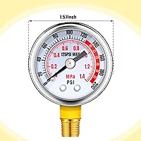 Vista 3 de Therwen Juego de 4 piezas de repuesto de piezas de compresor de aire y medidor de aire, válvula de seguridad de presión de alivio NPT de 1/4