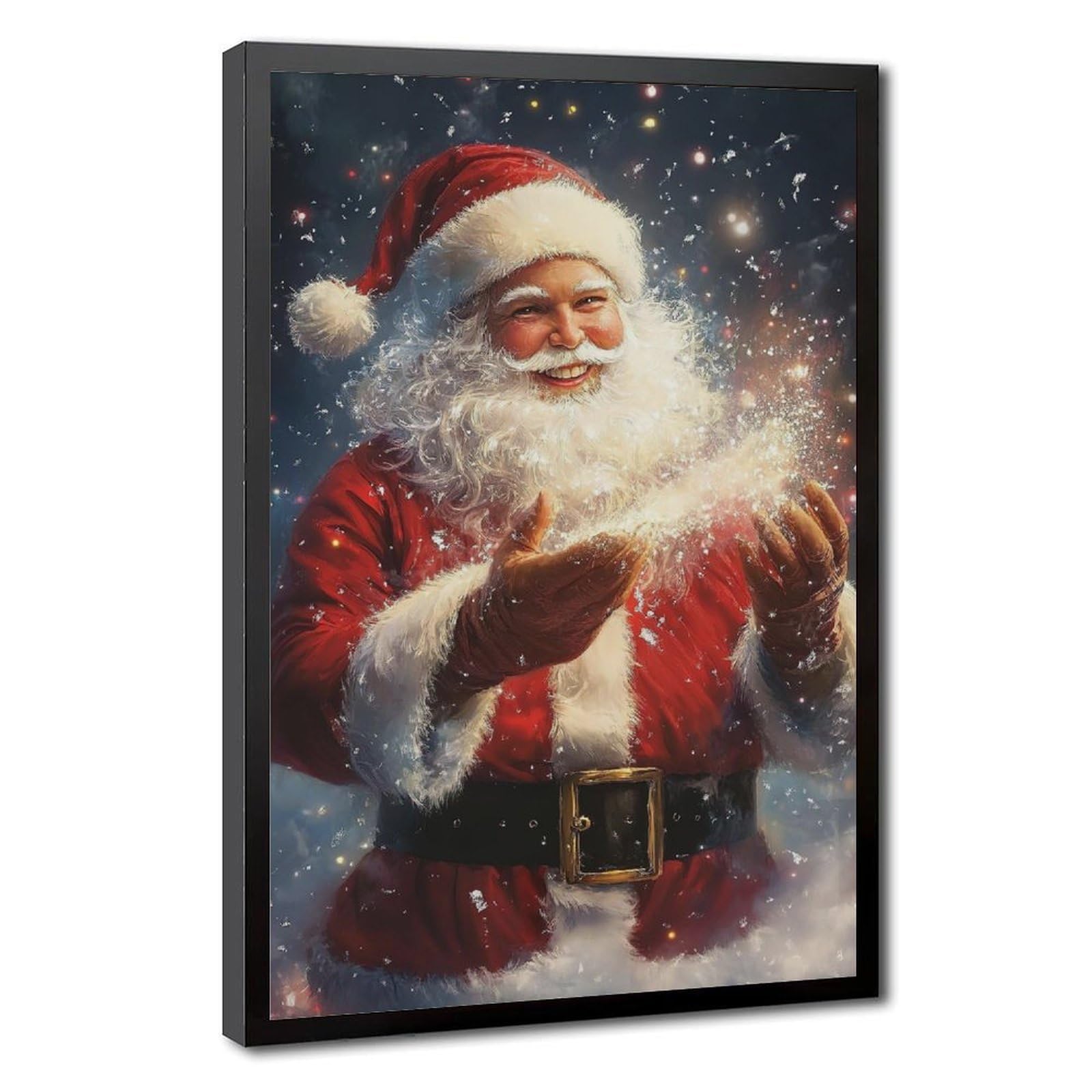 Bareronor Vintage Santa Claus Canvas Poster for Bedroom Decor Gift