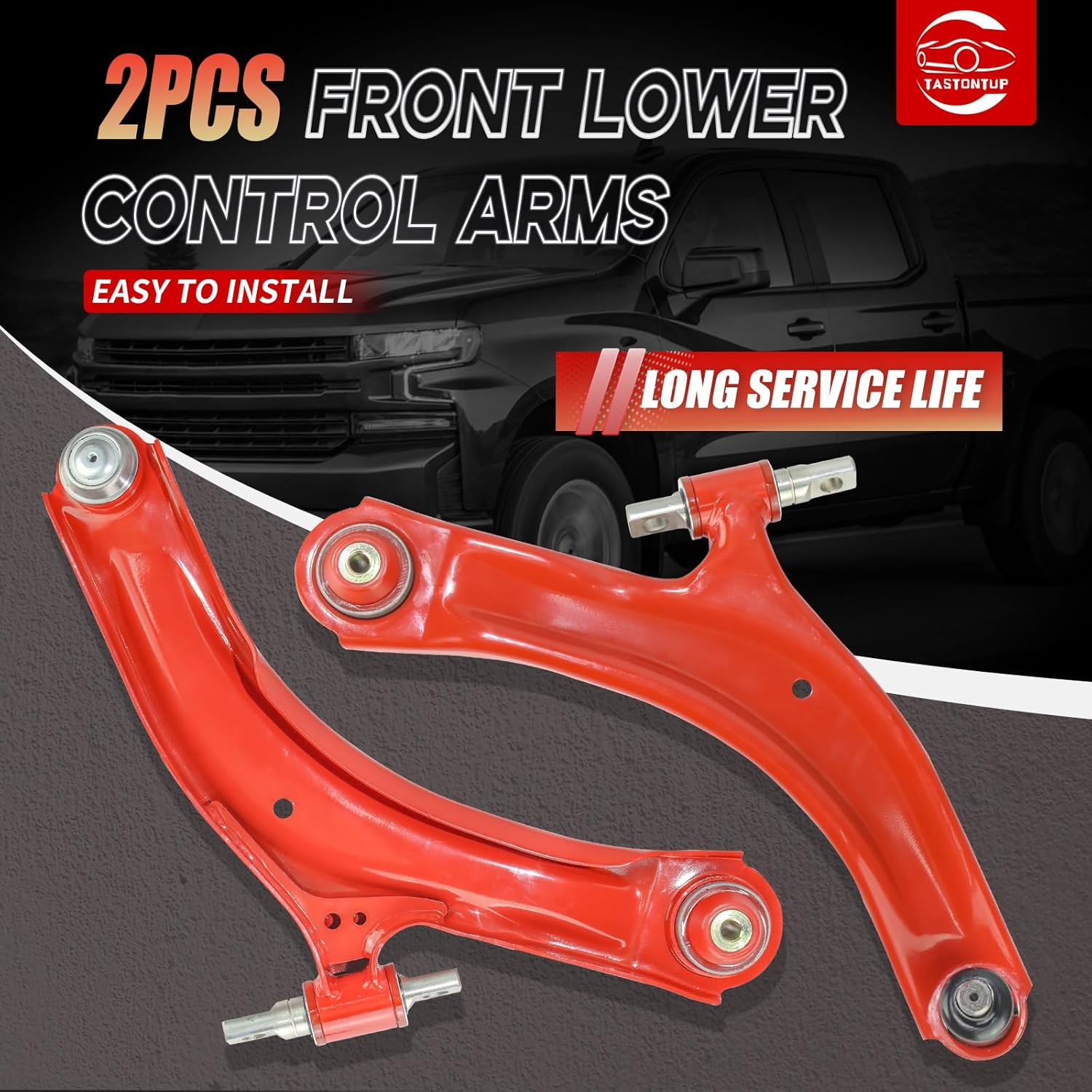 2PC Front Lower Control Arms w/Ball Joints for 2008-2013 Nissan Rogue, 2014 2015 Rogue Select - Replacement Control Arm RK621452 RK621453, Heavy Duty Polyurethane Bushings, Red