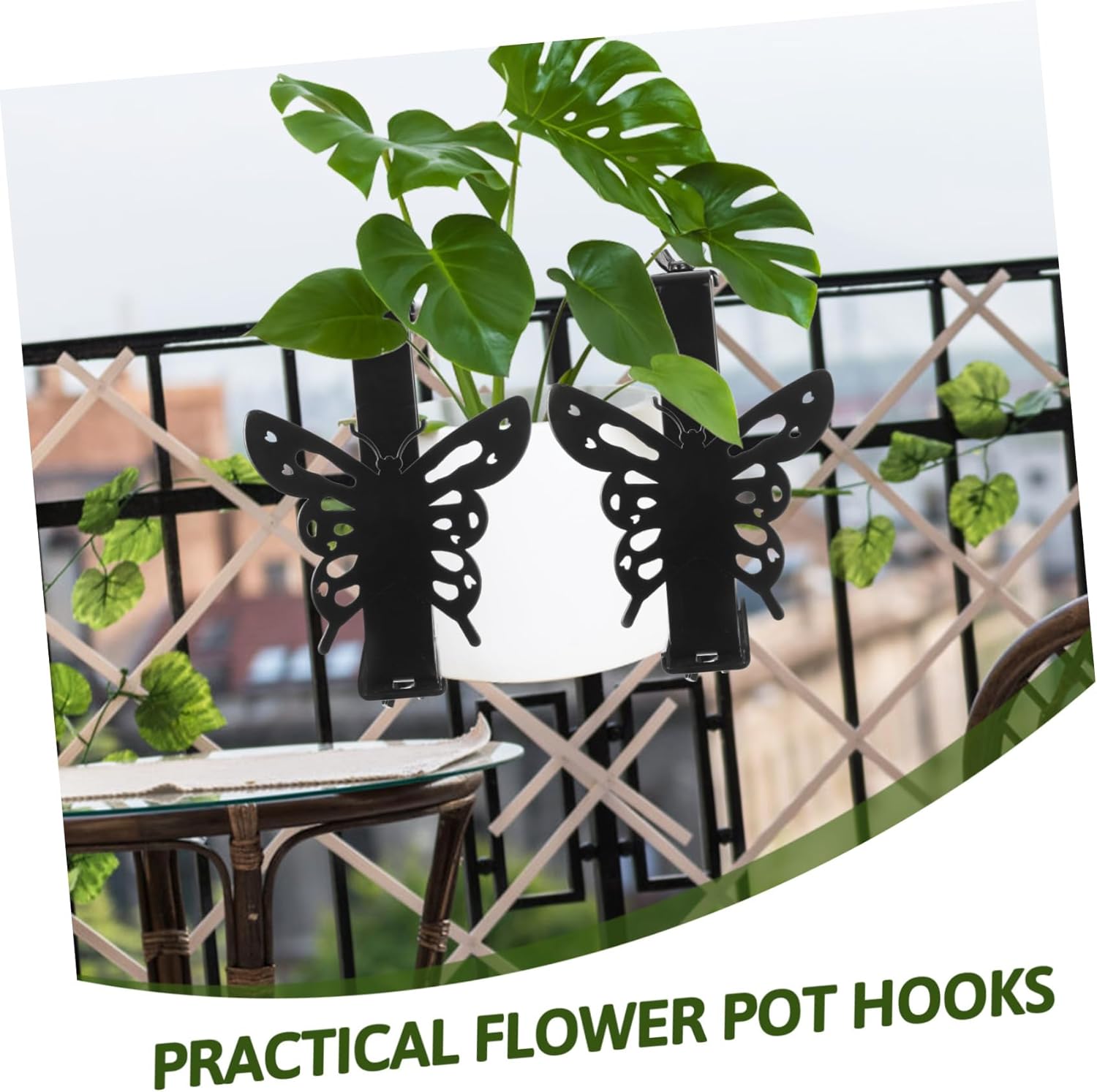 BESPORTBLE 2pcs Patio Rail Planter Planter Hook Plant Hanger for Outdoor Strong Capacity Hanging Flowerpot Rack