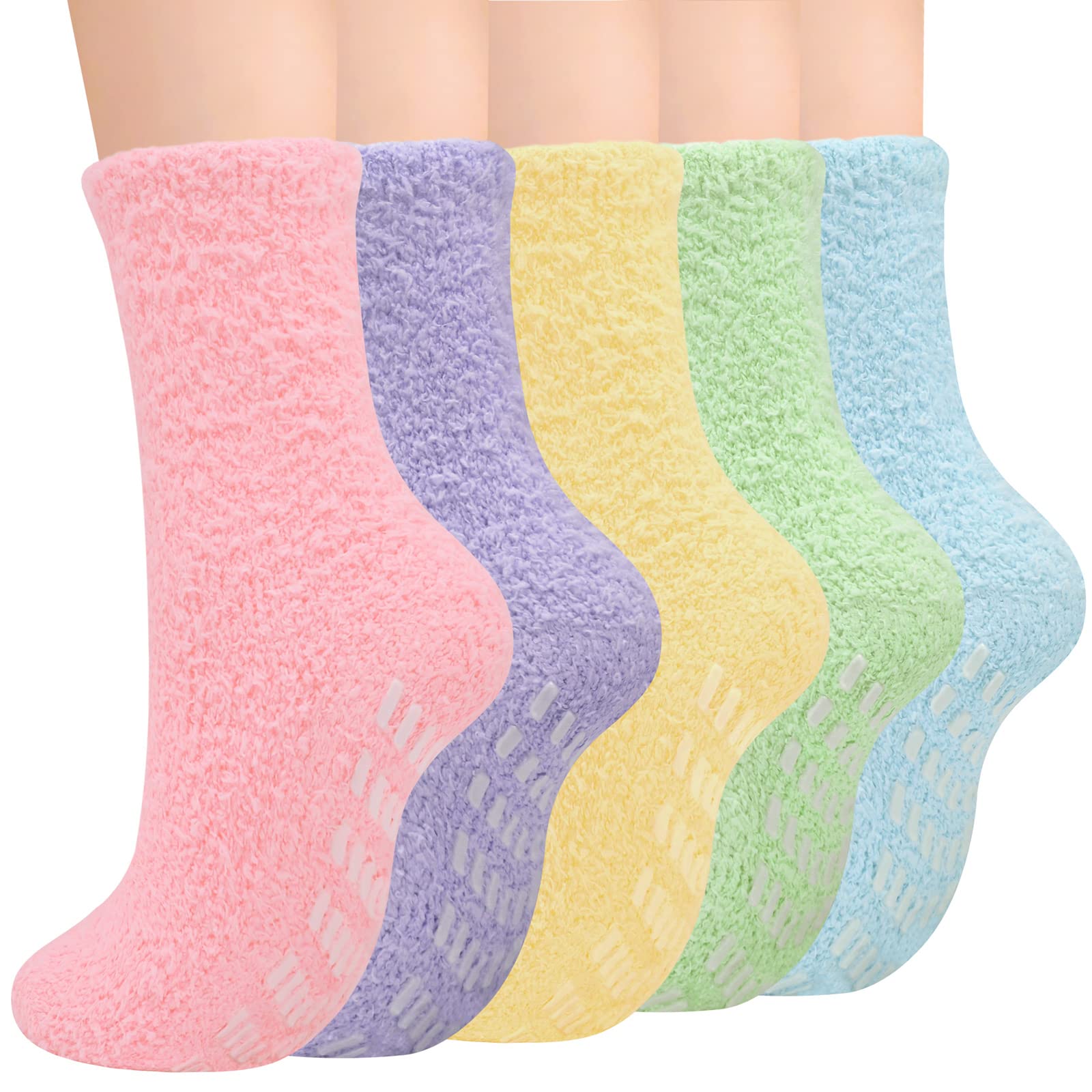 Fuzzy Socks with Grips for Women Non Slip Socks Womens Fluffy Socks Slipper  Socks Cozy Grippy Socks Soft Hospital Socks