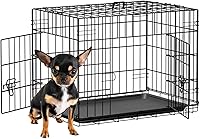 Vista 13 de FDW - Jaula para perros de 18 pulgadas para perros pequeños, de alambre de metal plegable, puerta única con panel divisor, perrera interior y Rosa