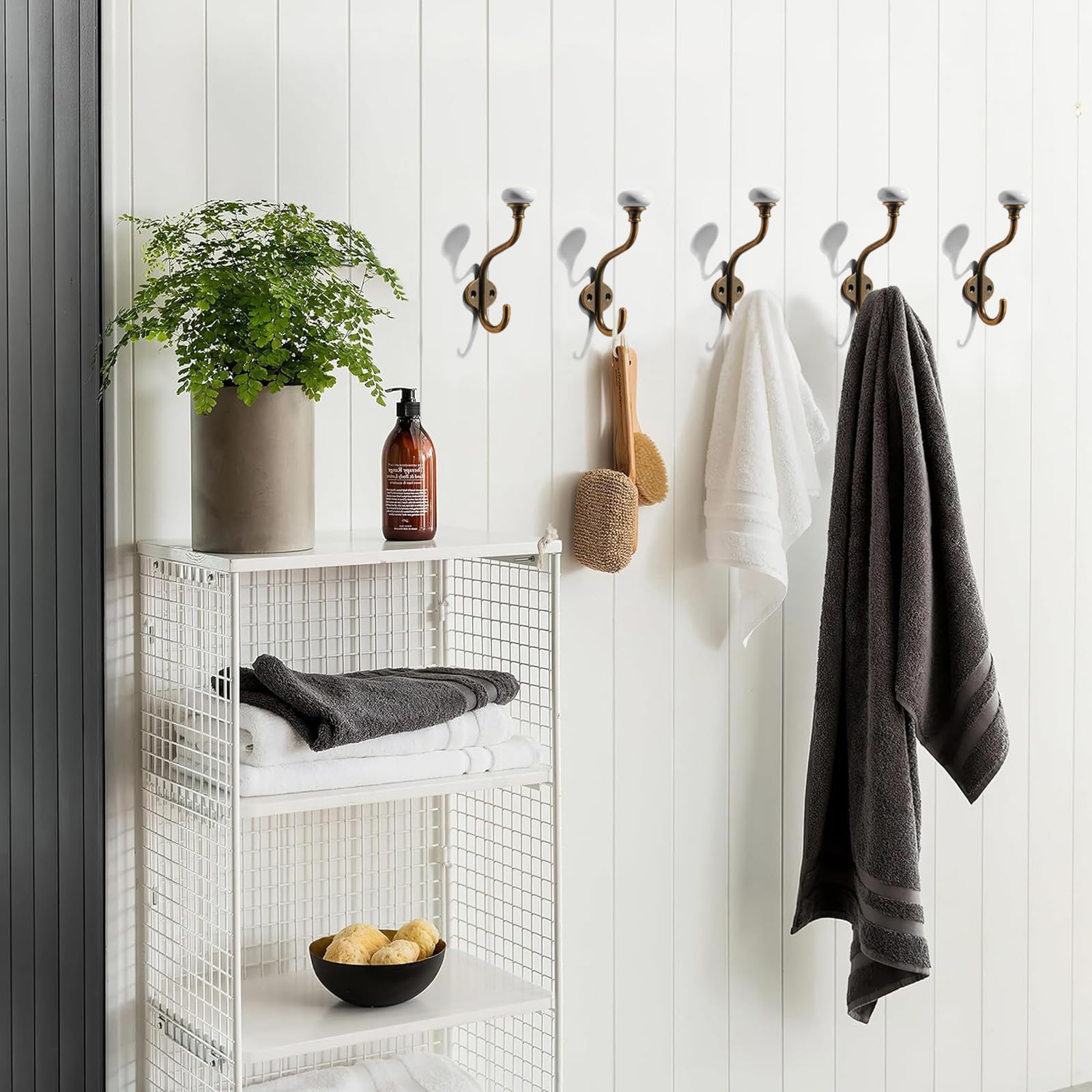KHTUMEWARE-KH435 Antique English Brass Coat/Robe Hooks 3-Pack in Antique English Brass — KHTUMEWARE