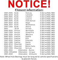 Vista 6 de MAYASAF 513121 Conjunto de cojinete de cubo de rueda delantera para Chevy Impala/Venture/Monte Carlo, para Buick Century/Rendezvous/Terraza