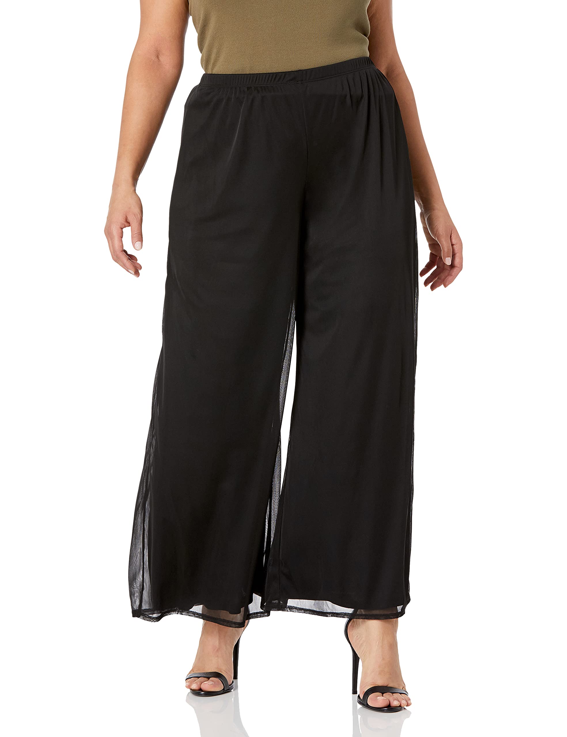 MSK Womens Petite Day to Evening Wide Leg Mesh Pant