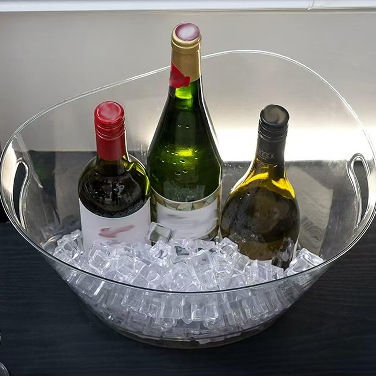Cubitera de 12L, Cubiteras para Botellas, Enfriador de Botellas de Vino, Champanera para Hielo para Fiestas, Ice Bucket para Cócteles