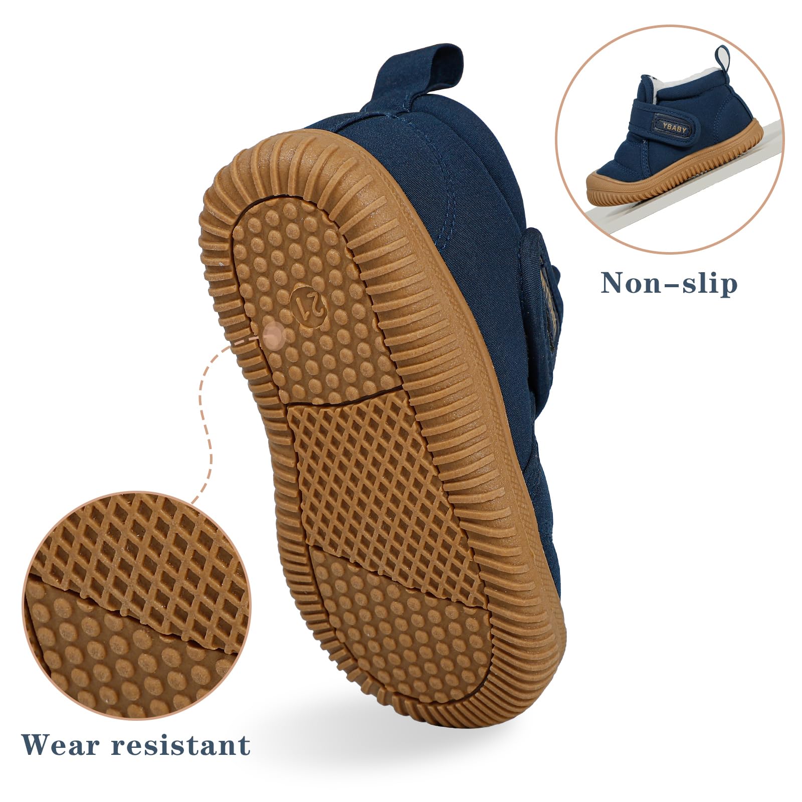 1-5 Année Hiver Bottines Bebe Garçon Fille Chaud Chaussures Pour Enfant Tout-petit Fourrée Doublure Antidérapant