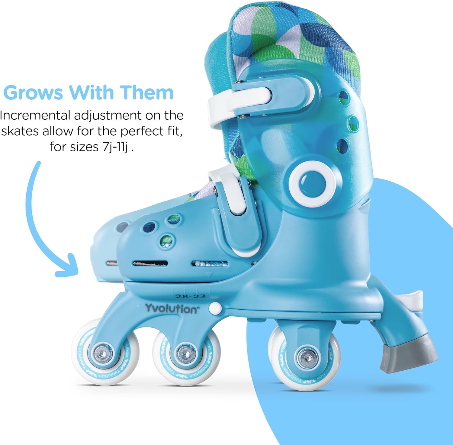 Yvolution Twista 2-in-1 Adjustable Inline Skates|One-Second Switch from Stable Tri-Wheel to Inline Mode|Beginner Skates for Boys & Girls (Ages 2+)|US Size 7-11