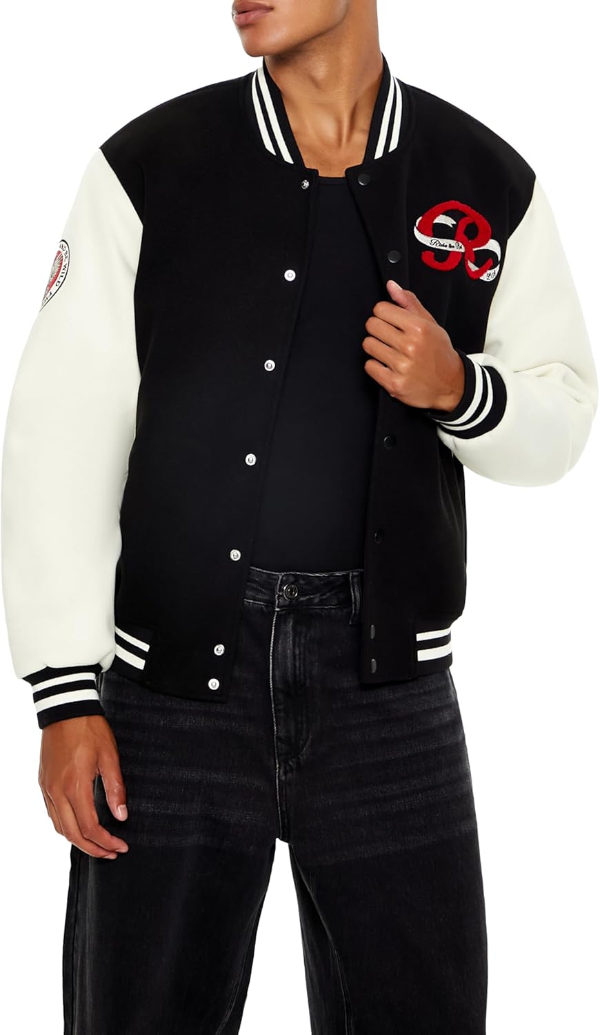 Forever 21 Men's Horseshoe Varsity Bomber Jacket