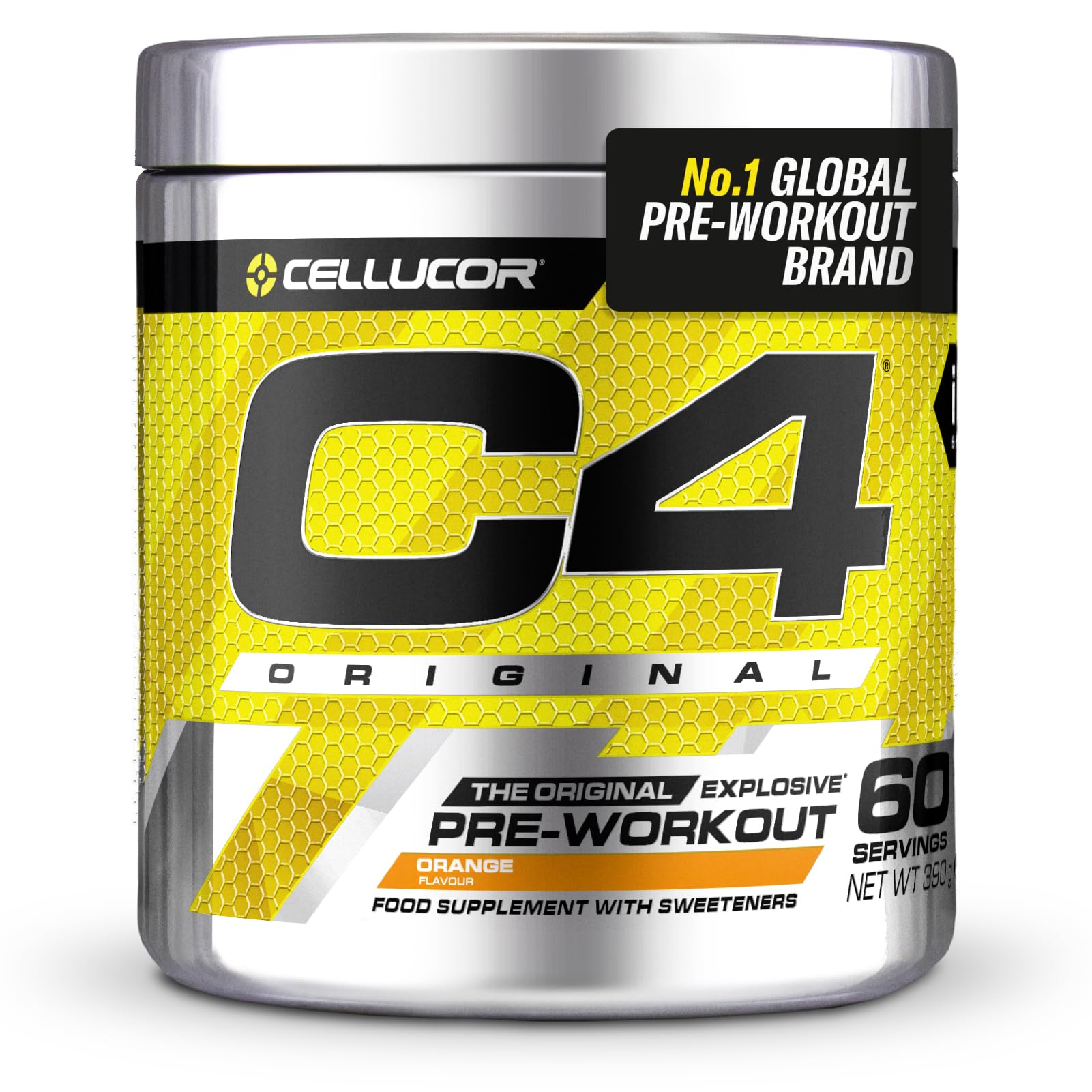 C4 Original Beta Alanine Sports Nutrition Bulk Pre Workout Powder for Men & Women | Best Pre-Workout Energy Drink Supplements | Creatine Monohydrate | Orange Burst | 60 Servings
