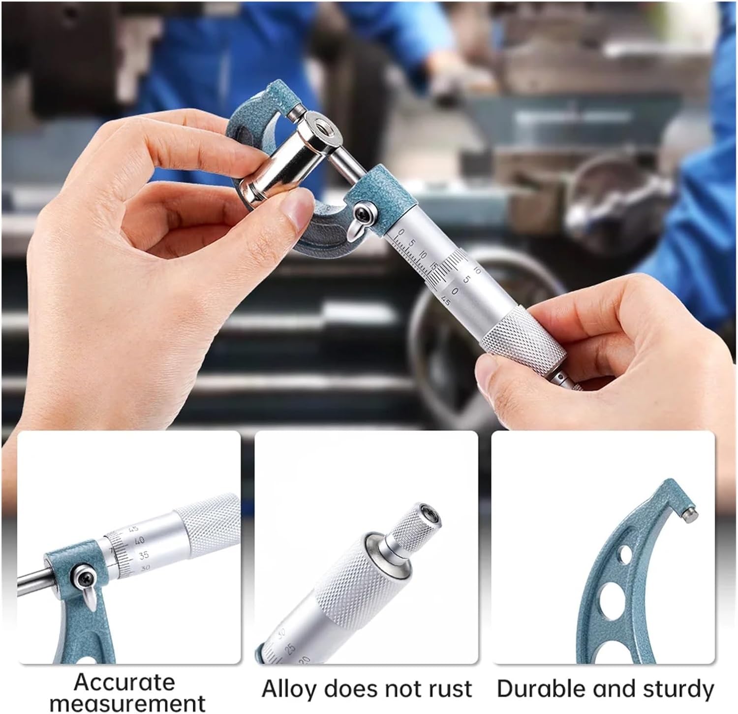 Digital Micrometer, 4Pcs/Set 0-100Mm 4 Precision Outside Micrometer Set Machinist Tool 0.01Mm Accuracy Carbide Micrometer Set Kit Measure Tools,