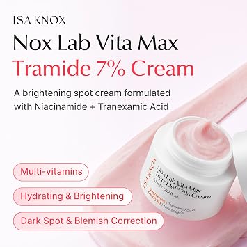 Isa Knox Nox Lab Vita Max Tramide 7% Cream (1.69 fl oz) - Korean Skincare Moisturizing & Tone-Improving Cream with Tramide 7%. Multi-Vitamins, Triple Ceramides & Pink Toning Capsules.