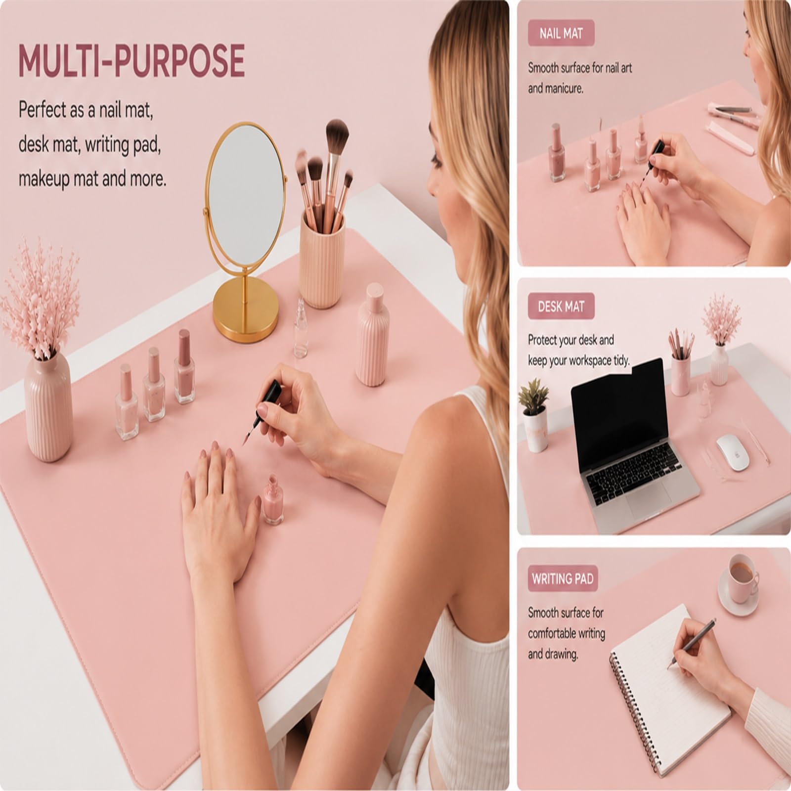 Grande Tappetino da Scrivania Multifunzionale, Protezione Tavolo Computer | Grande Tappetino da Scrivania Multifunzionale, Protezione Tavolo Computer(Pink,90x40cm)
