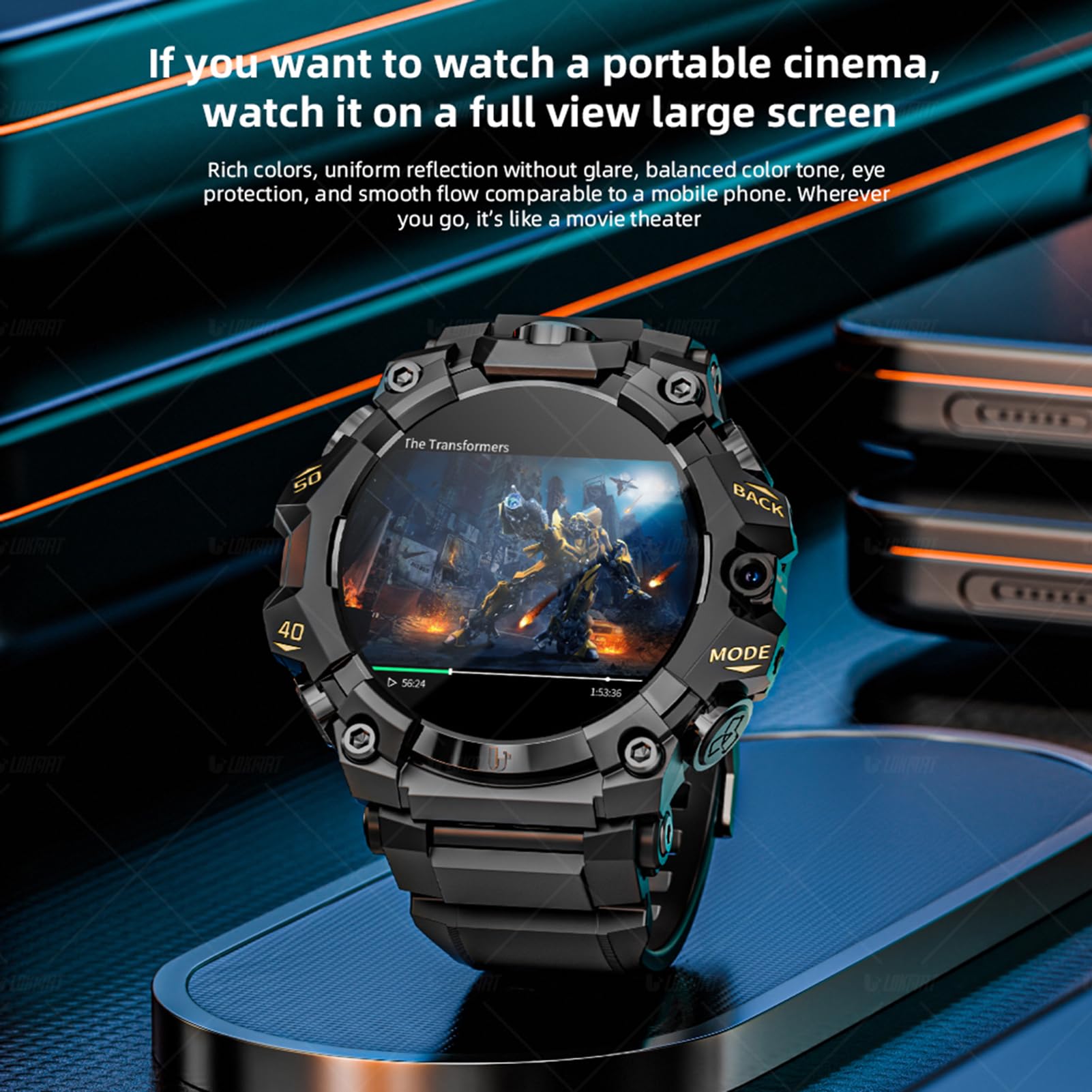 LOKMAT APPLLP 2 PRO 4G Smart Watch con Fitness Tracker e Lettore Musicale per Appassionati di Sport Lega di Alluminio (4+64)