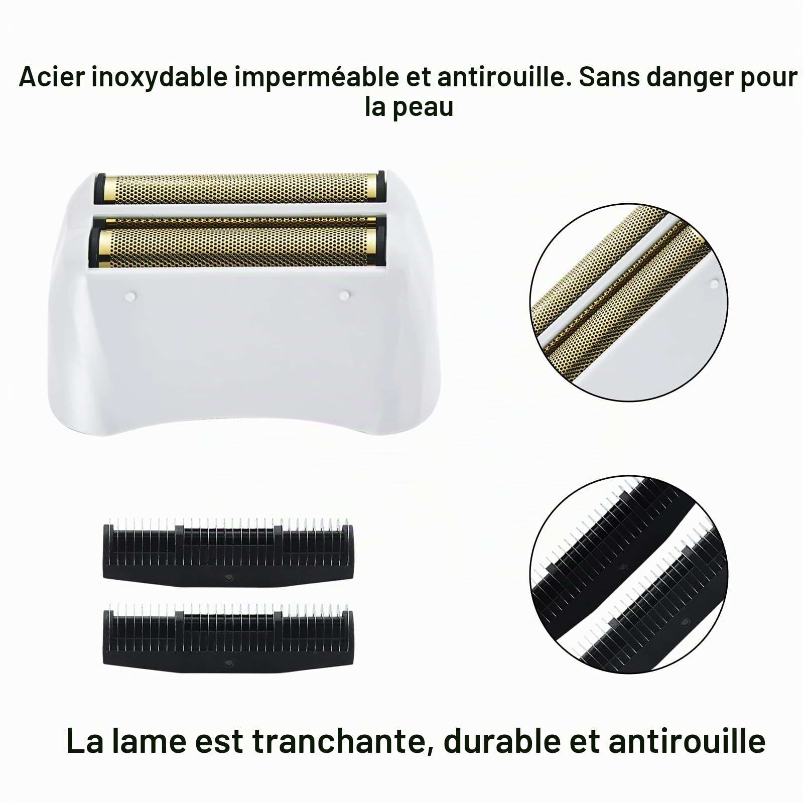 Lot de 2 grilles et lames de rechange Pro Shaver compatibles avec le rasoir Andis 17150 (TS-1) Remplacement ProFoil Lithium