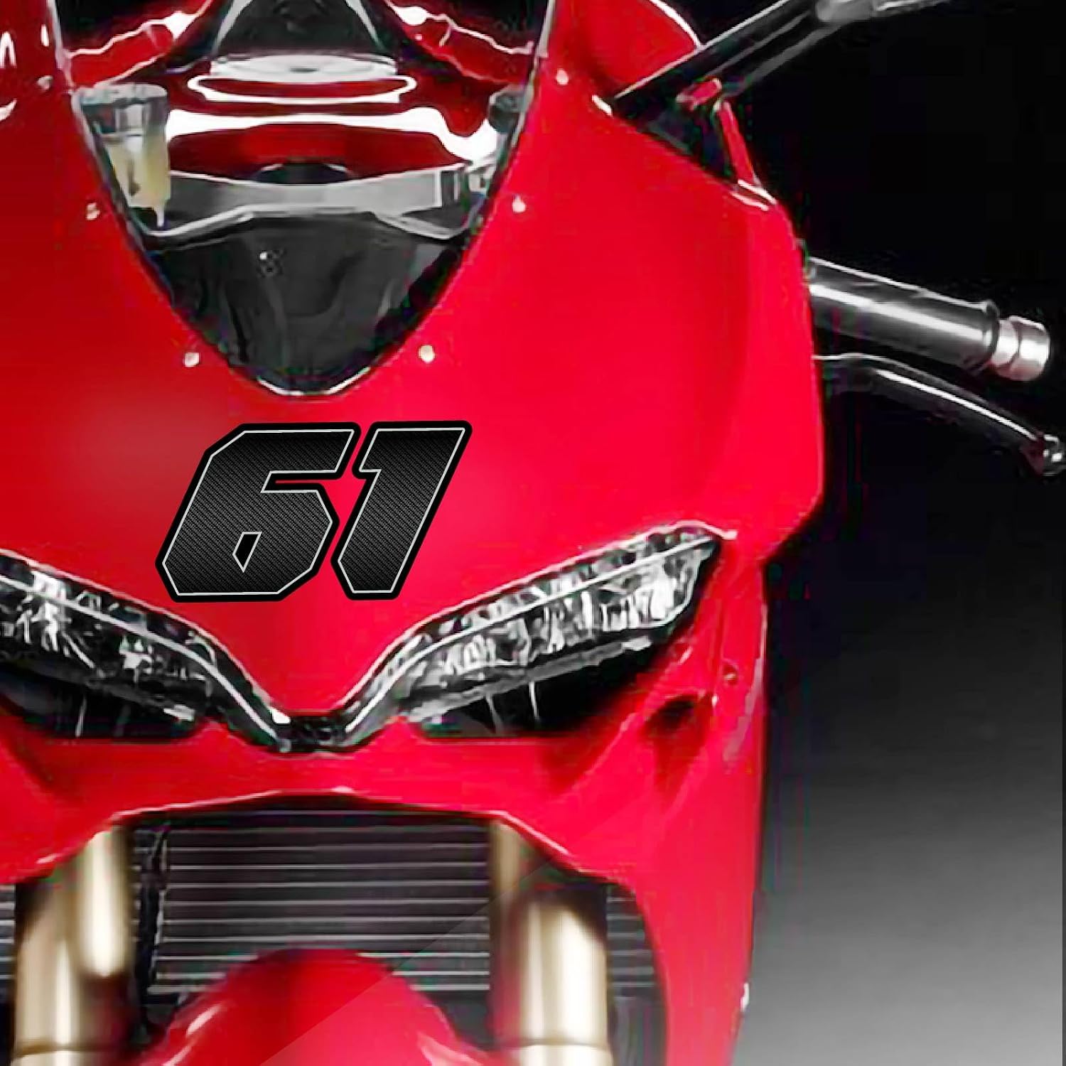 Custom KETABAO - 5", 6", 7", 8" Personalized Racing Number Sticker - 3 Pcs Vinyl Decals | Carbon Pattern | Bike, Motorcycle, Car, Truck