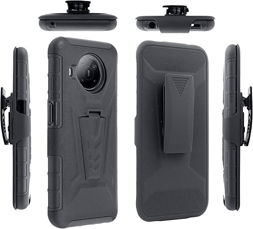 Miniatura 2 de Funda para Nokia X100 Phone Case Belt Clip Holster con vidrio templado Soporte incorporado, a prueba de golpes, resistente funda protectora para