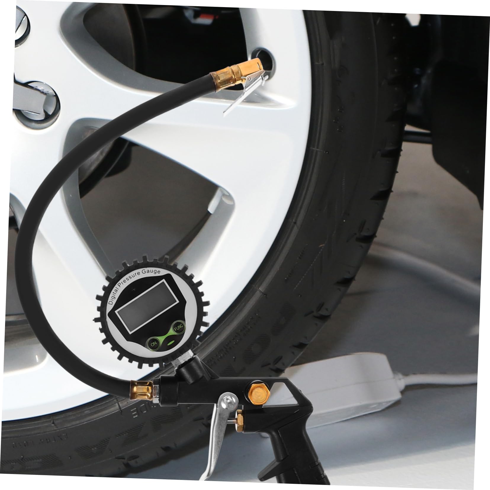 Digitales Luftdruckmessgerät für Reifen 0-60 Psi, Silber