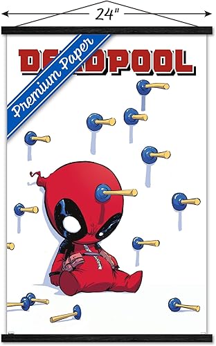 Miniatura 3 de Trends International Marvel Comics Deadpool - Póster de pared de dardos, 22.375 x 34 pulgadas, paquete de impresión premium y colgador negro